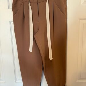 Wilfred Brown Jogger Pants with White Drawstring